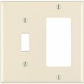 Leviton Decora 2-Gang Thermoset Single Toggle/Rocker Wall Plate, Light Almond 007-80405-T